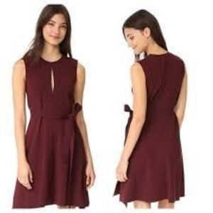 Theory 4 Maroon Red Desza Admiral Crepe Belted Tank Dress size 6